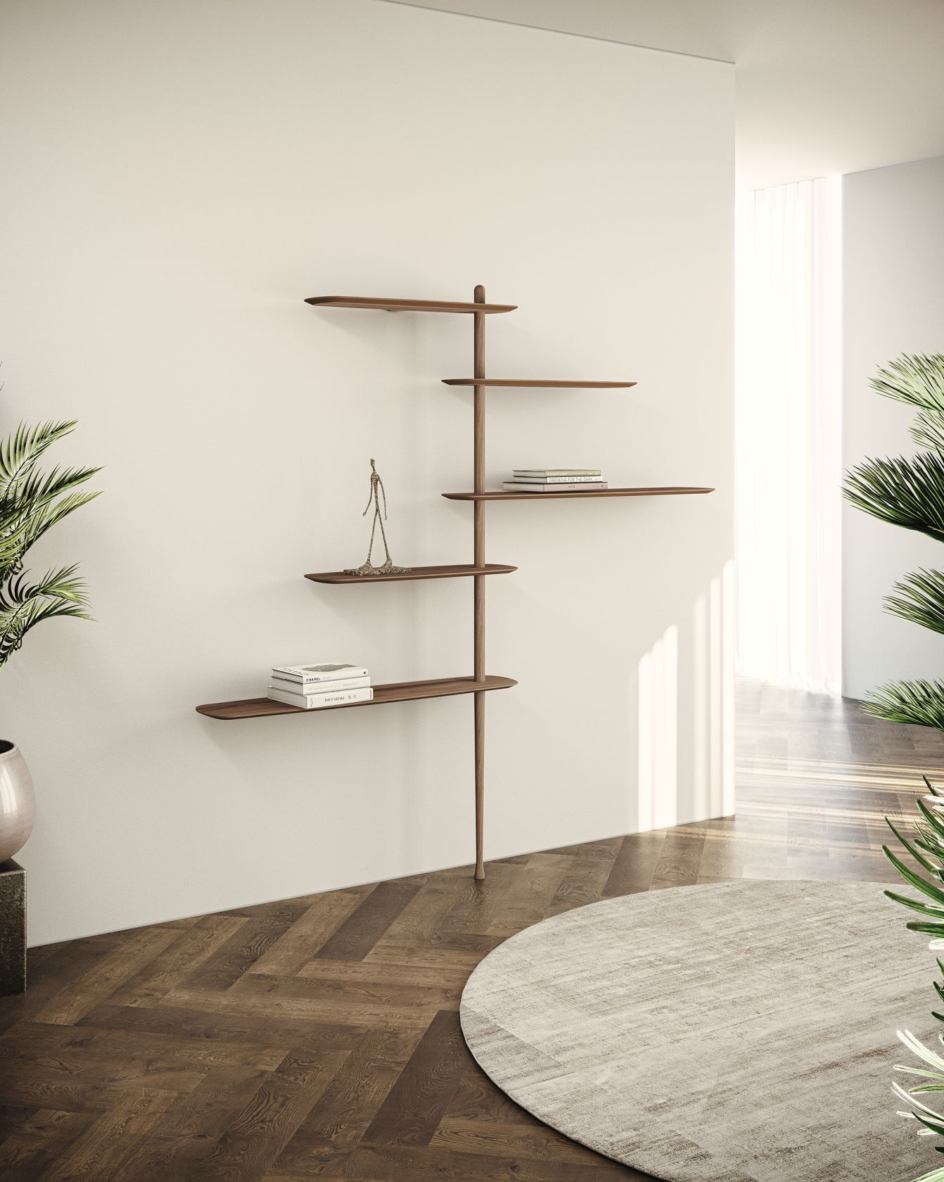 Única Collection Conf. 10 Regal H218cm Walnuss Nomon
