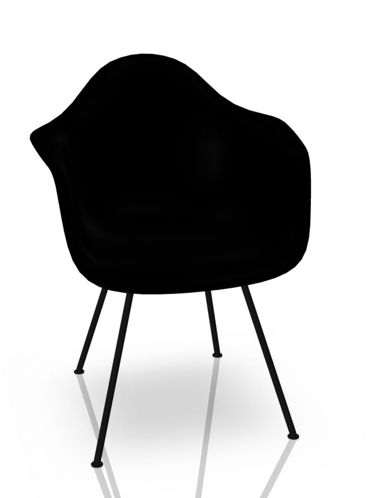 Eames Plastic Arm Chair DAX Stuhl Vitra Schwarz - Tiefschwarz
