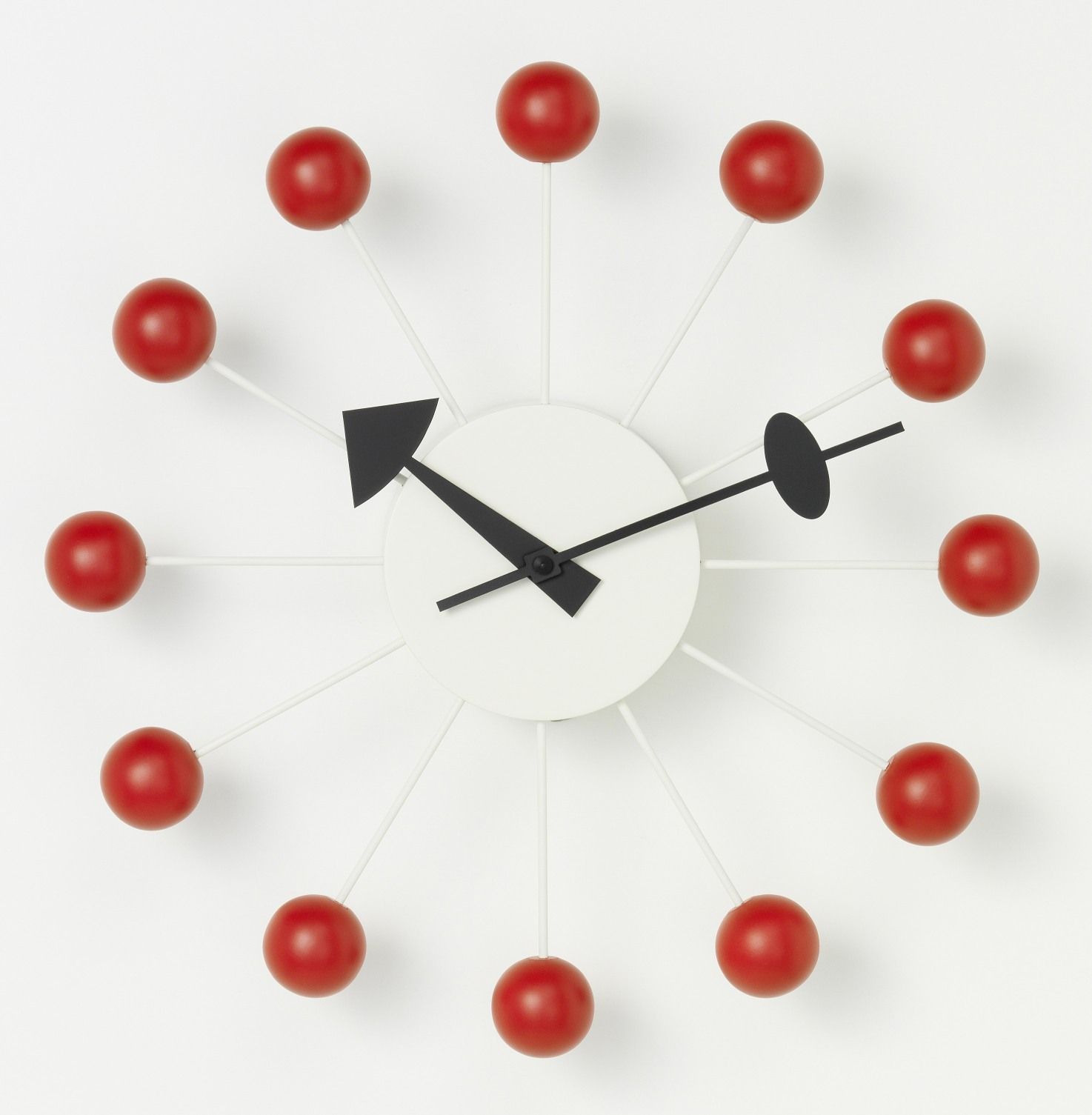 Ball Clock Wanduhr - rot Vitra
