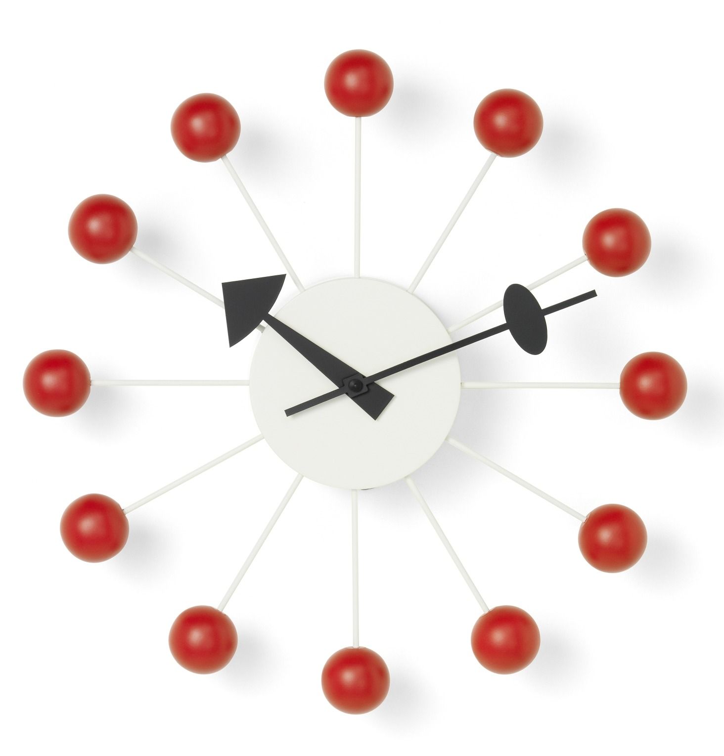 Ball Clock Wanduhr - rot Vitra