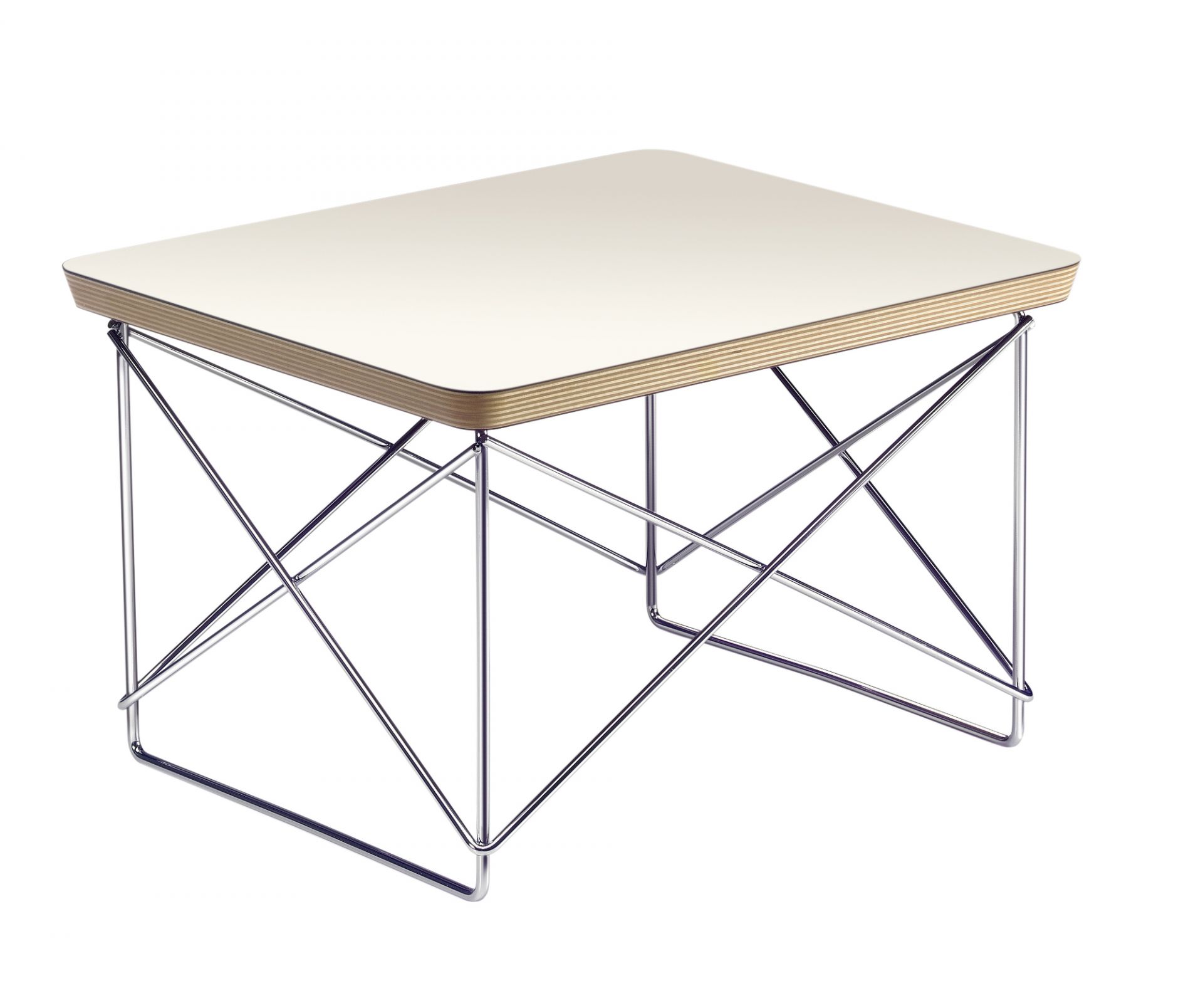 Occasional Table LTR Beistelltisch HPL Weiss - Verchromt Vitra