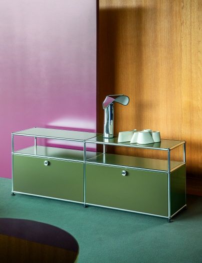 USM Haller Lowboard mit zwei Klapptüren Olivgrün NEU STANDARDFARBE