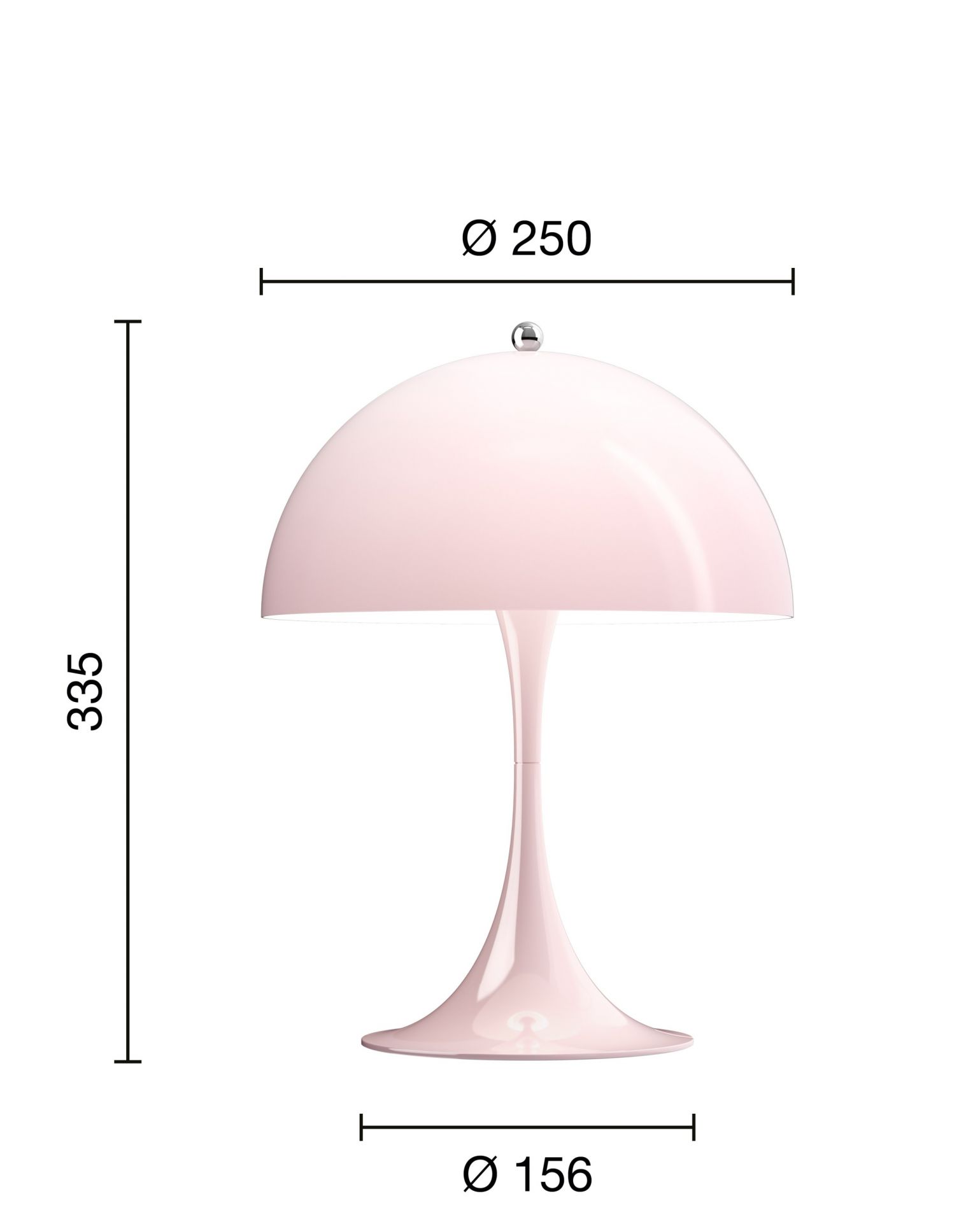 Panthella 250 Table lamp LED Tischleuchte Louis Poulsen Opal Pale rosa