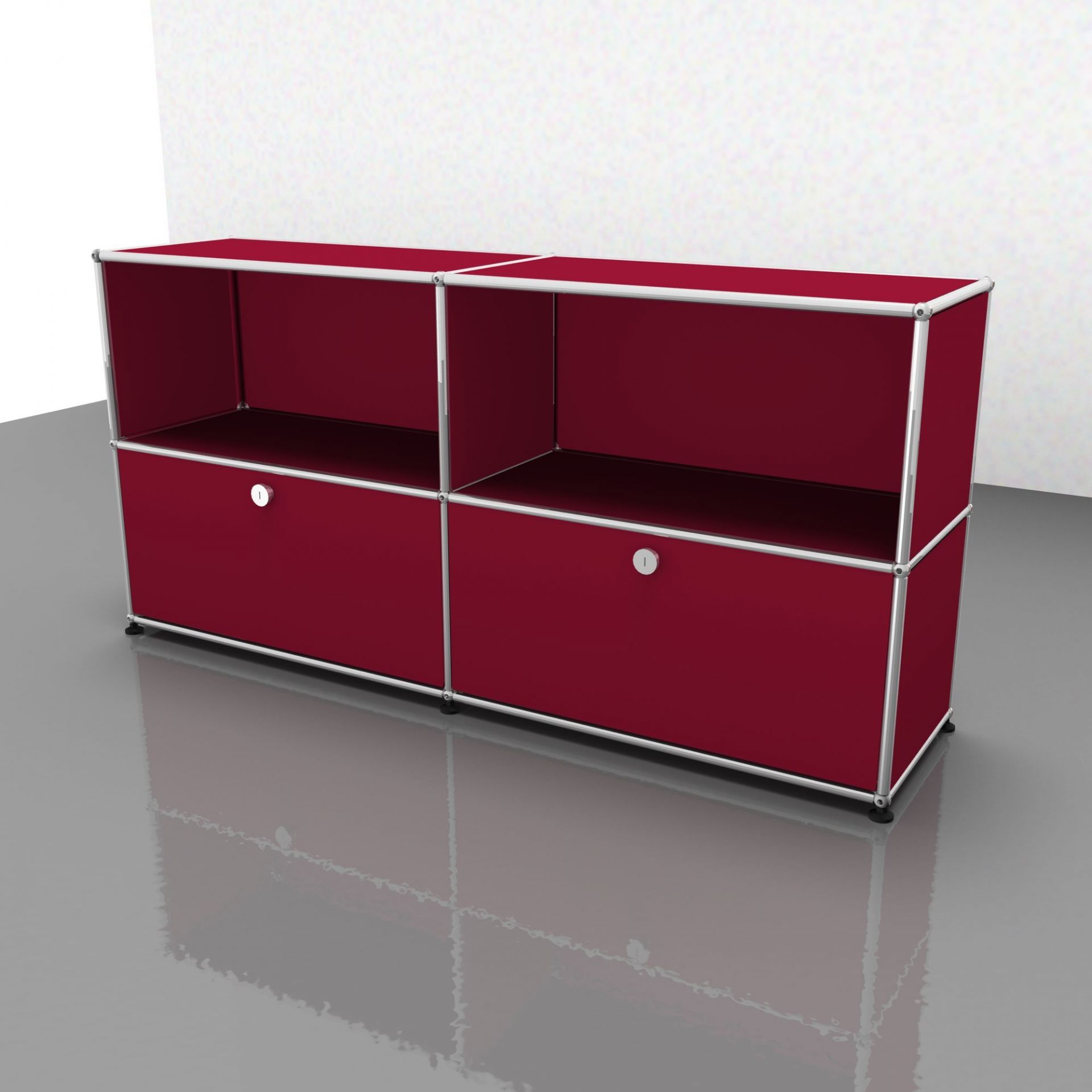 USM Haller Sideboard Schubladen rubinrot
