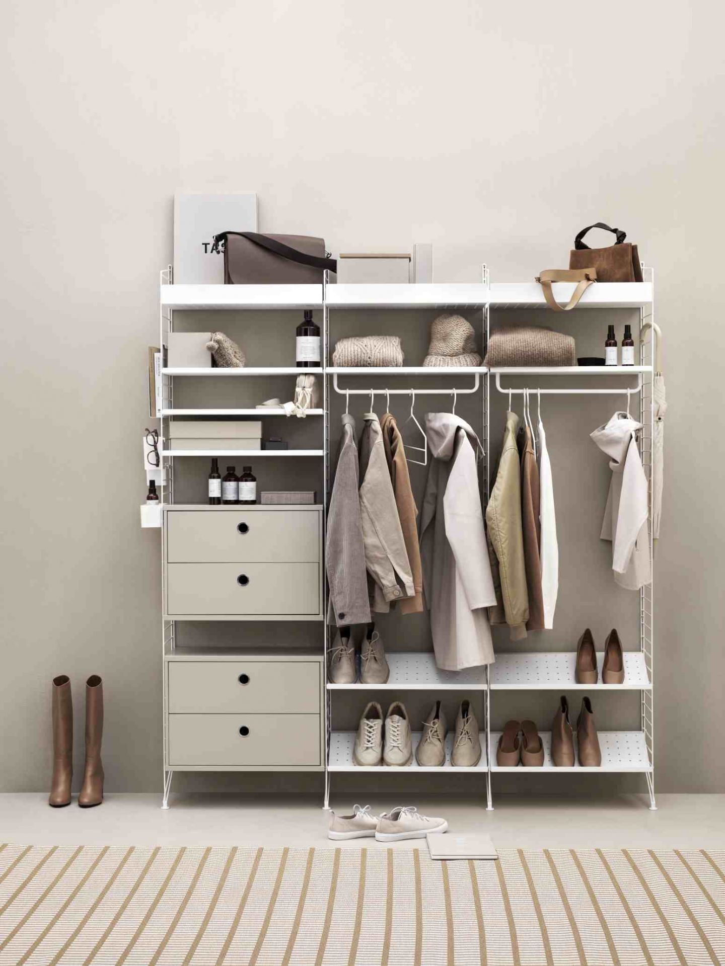 String Flur Wand Regalsystem F String Furniture Beige - Beige