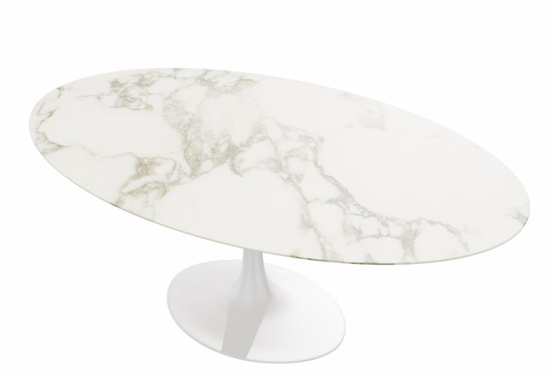 NUR Tischplatte MARMOR für Saarinen Tisch – Arabescato Knoll International MÄNGELEXEMPLAR