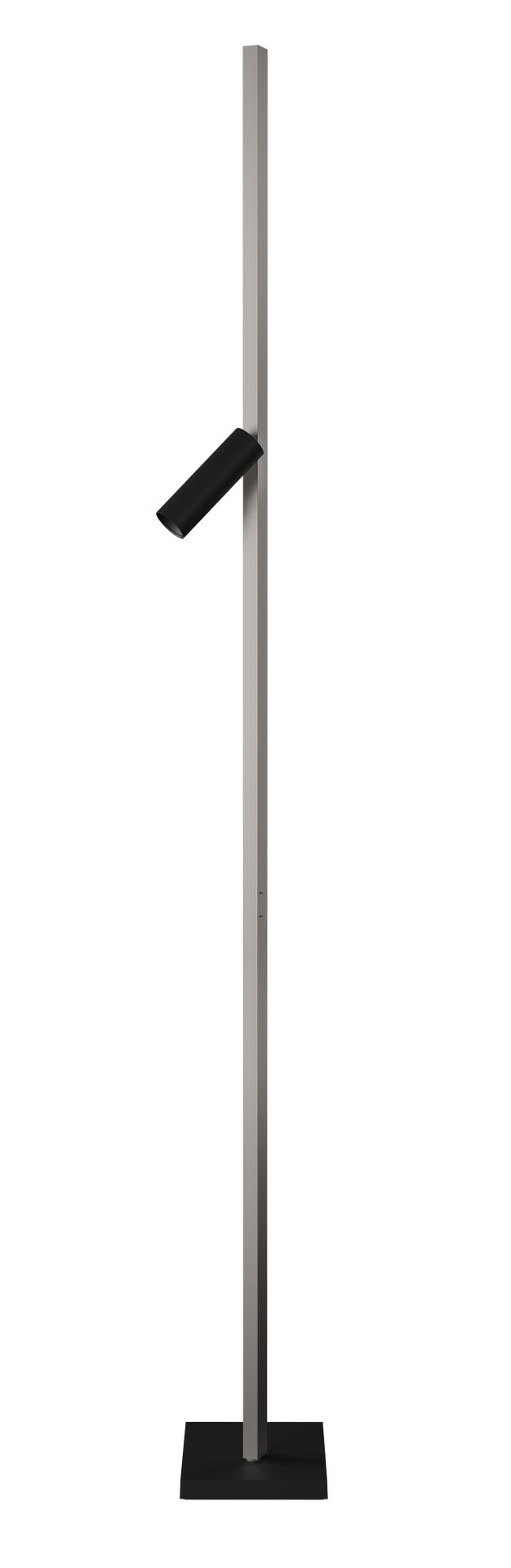 Zen X Floor Stehleuchte in Silber und Schwarz, moderne Stehlampe für Wohnzimmer und Büro.