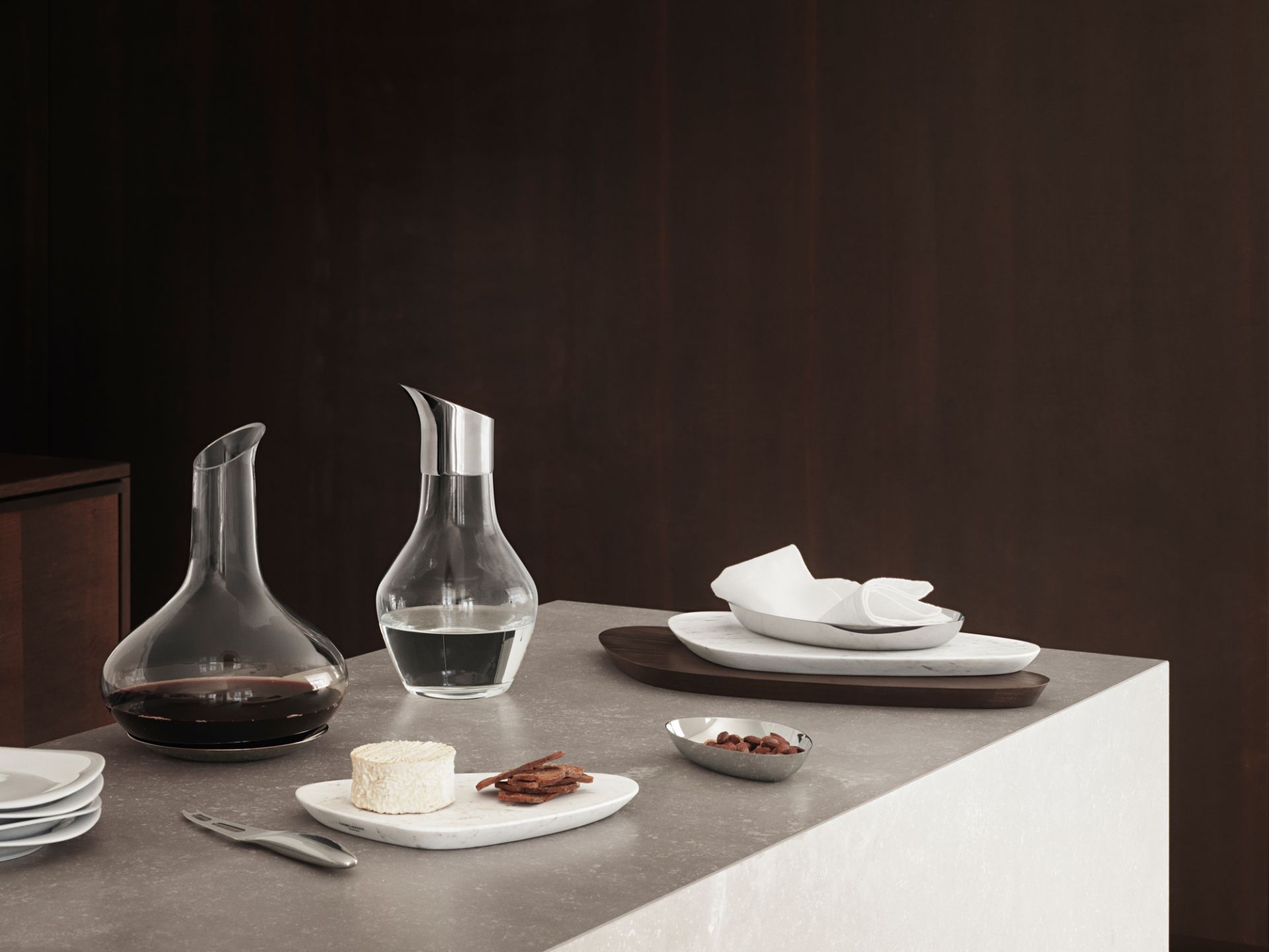 Sky Wein Carafe Weinkaraffe mit Untersetzer Georg Jensen EINZELSTÜCK