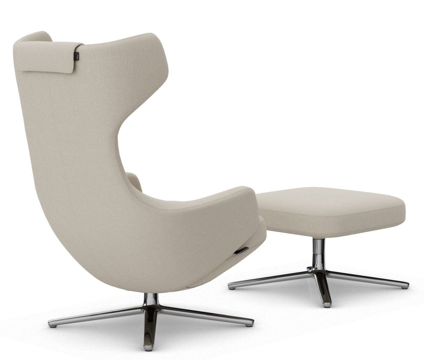Grand Repos Sessel  + Ottoman POLIERT / CREDO CRÈME Vitra EINZELSTÜCK 
