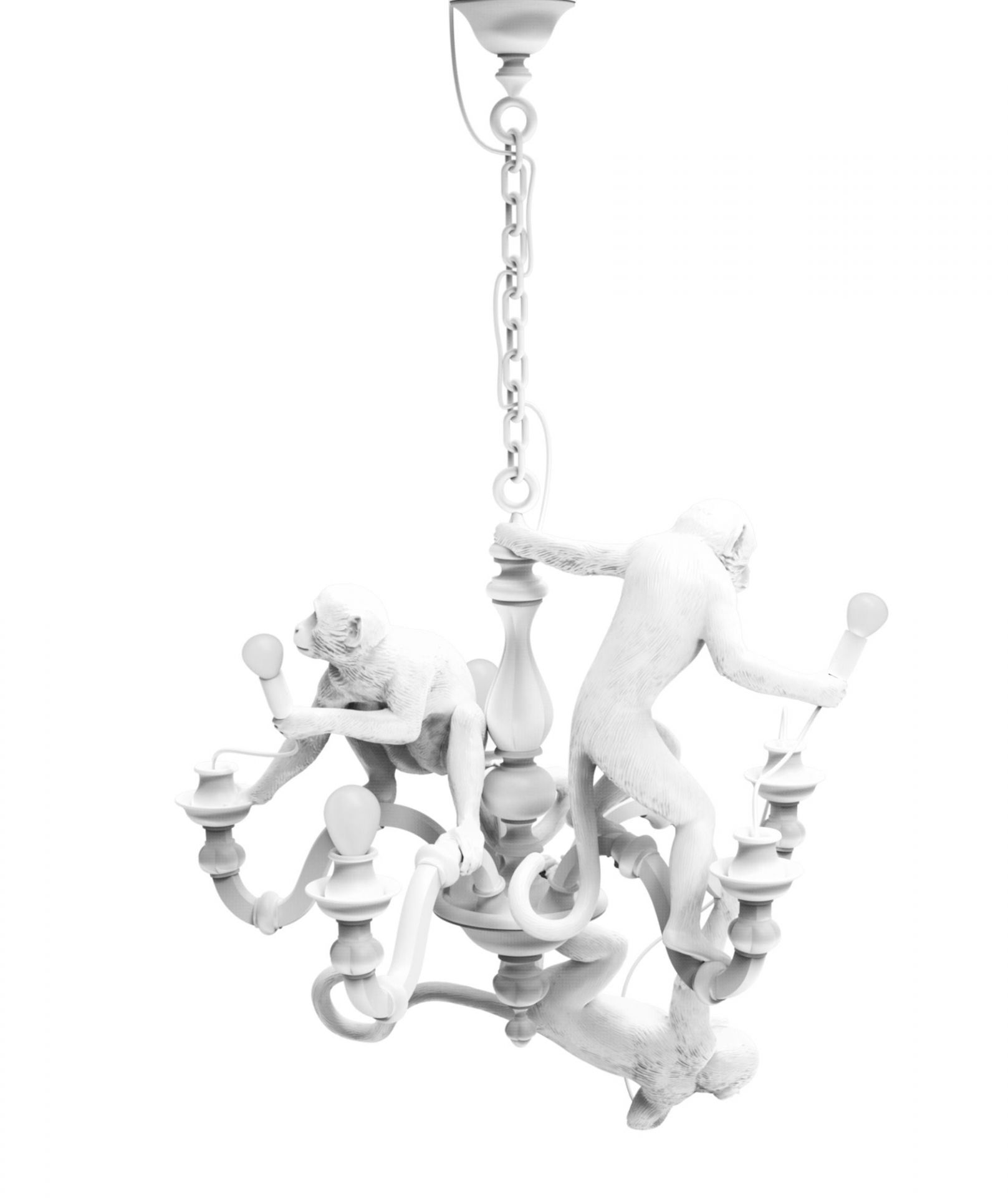 Monkey Chandelier Pendelleuchte Seletti Weiss