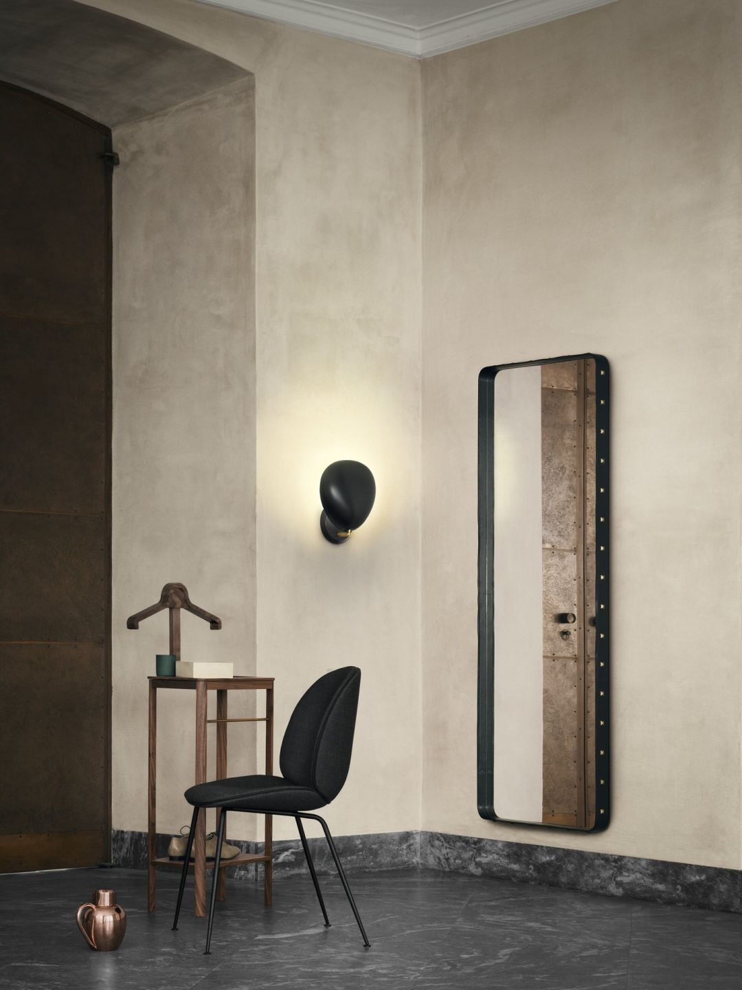Adnet Rectangular Spiegel Large Braunes Leder Gubi