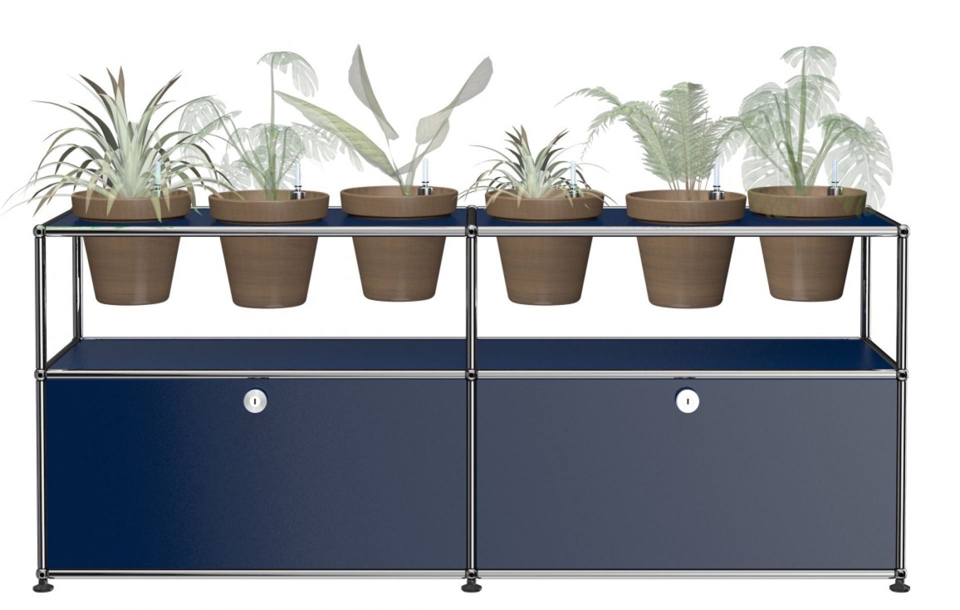 Pflanzenwelten Sideboard Konfiguration 2 USM Haller Stahlblau