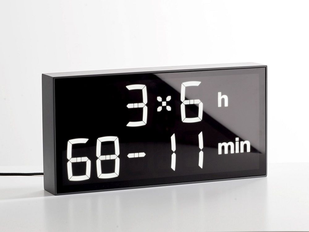 Digital clock LED Digitaluhr / Tischuhr / Wanduhr Albert Clock Grau