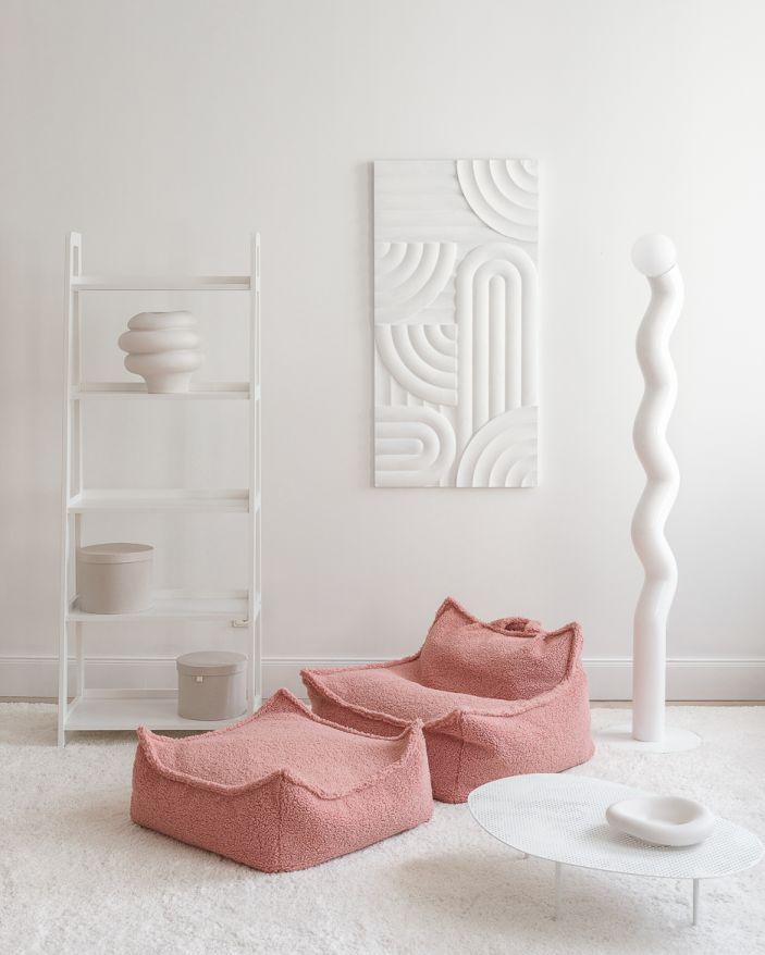 Kindersitzsack Sessel Teddystoff Guave Wigiwama