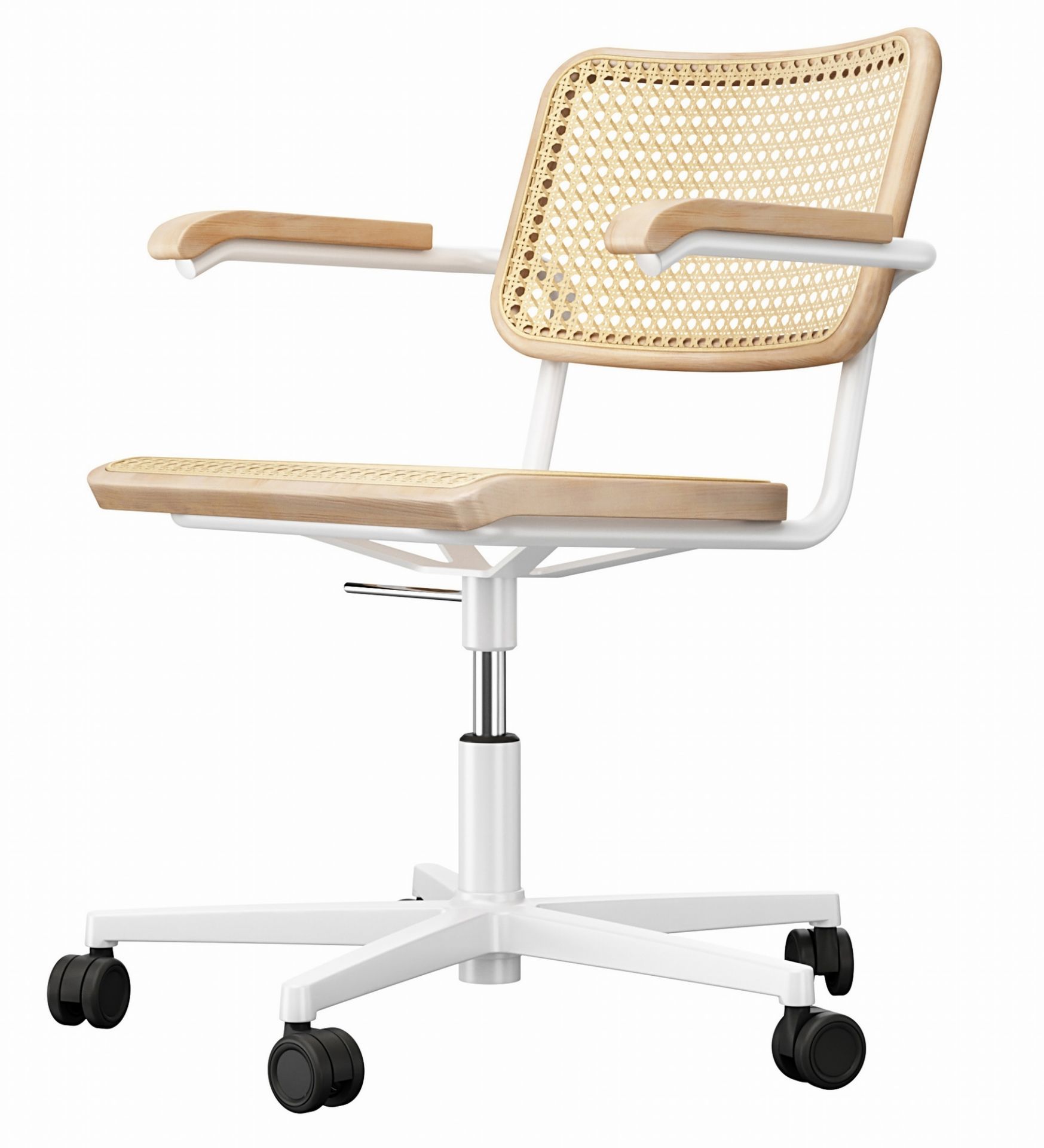 S 64 VDR Atelier Drehstuhl Gestell flach Thonet Weiß