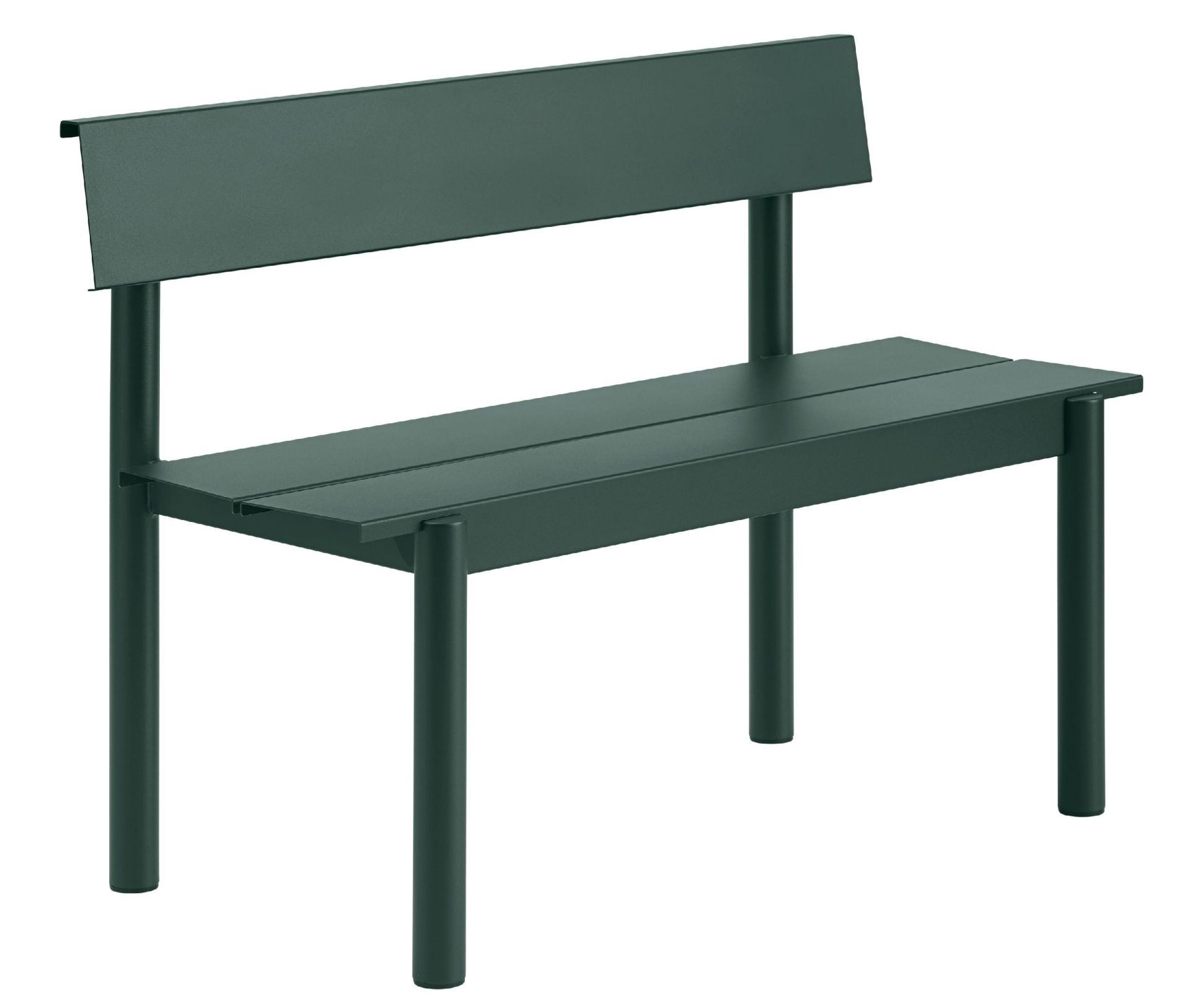 Linear Steel Bench Outdoor Bank mit Rückenlehne 110x34 cm Muuto 