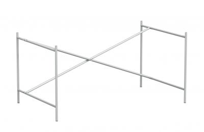 Silbernes Eiermann Tischgestell mit gekreuzten Streben für Schreibtisch oder Esstisch.