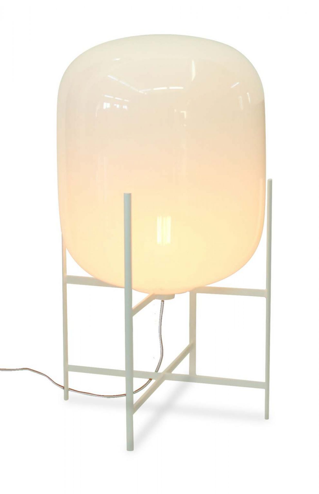 Oda Medium Stehleuchte Gestell weiß / Glas weiß Pulpo