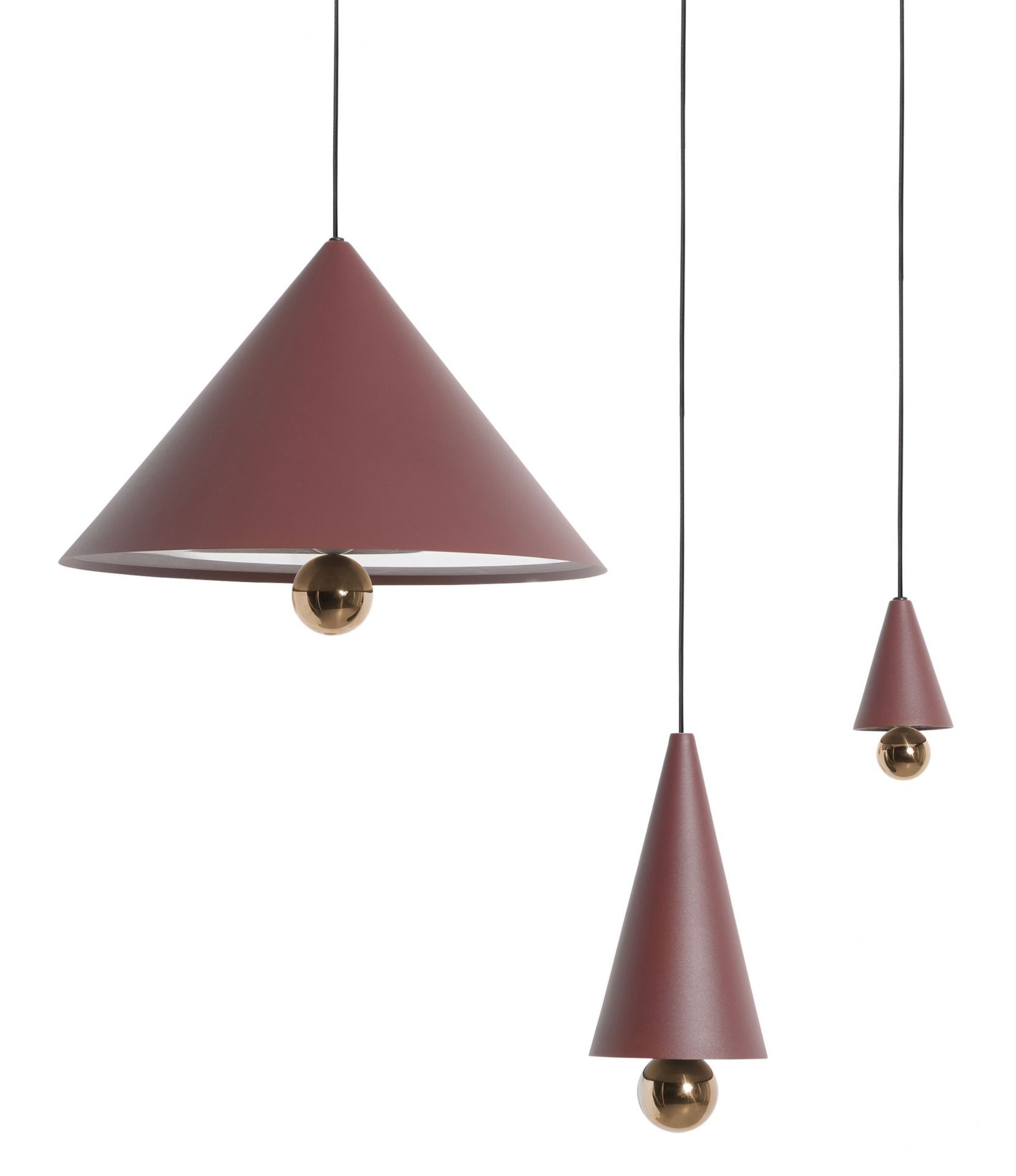 Cherry Pendant light Pendelleuchte L Petite Friture Braunrot