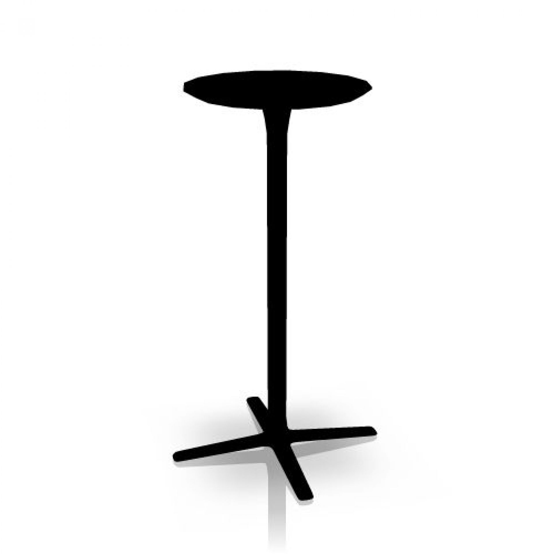 Kinetic Stehtisch von Interstuhl, Ø 60 cm, mit schwarzem Vierfußgestell. Stehtisch für Büro und Konferenz.