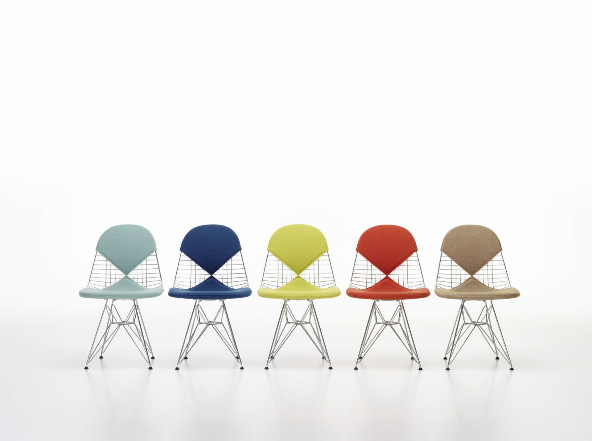 DKR-2 Wire Chair Stuhl mit Sitz und Rückenpolster Vitra