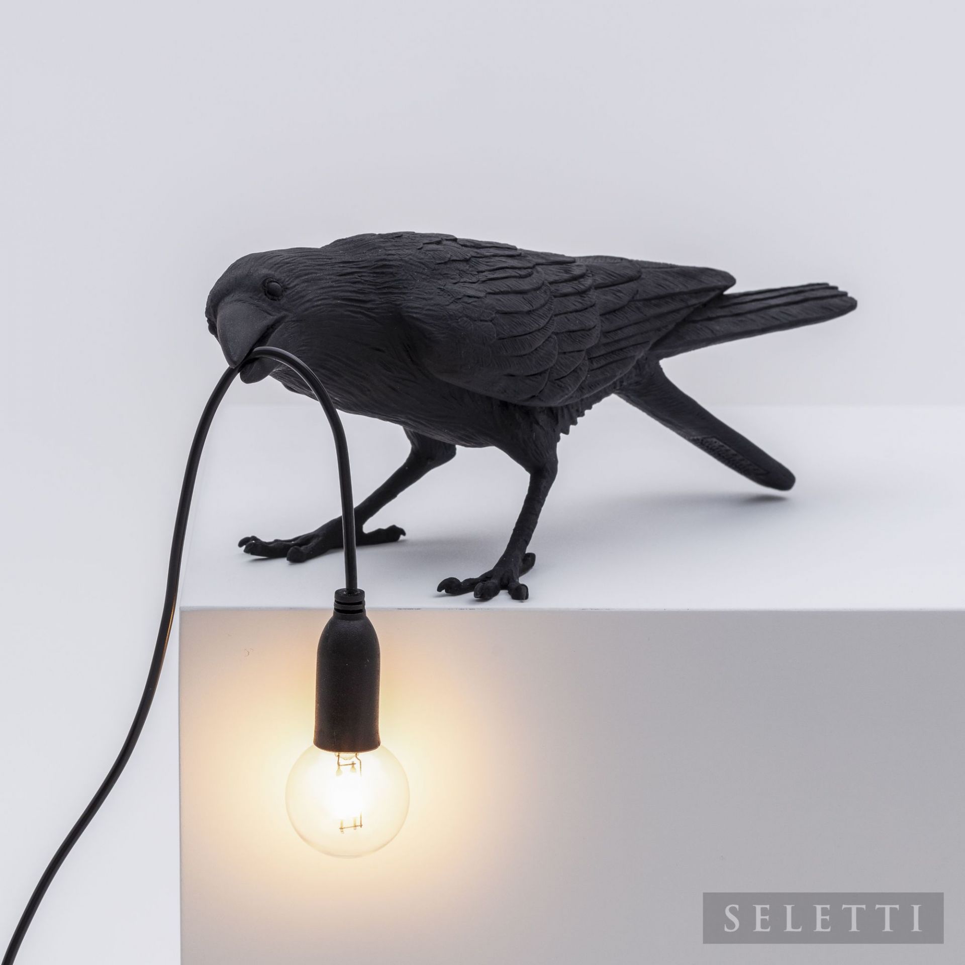 Bird Lamp Playing black Leuchte Seletti