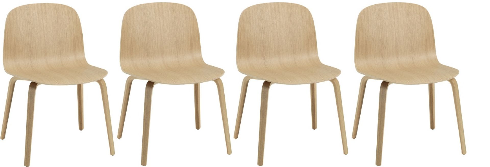 Aktion Visu Chair Wood Base Stuhl 4-er Set Muuto
