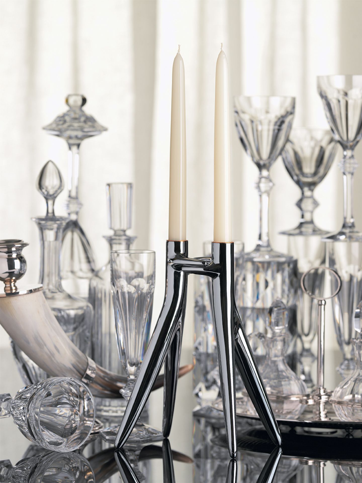 Abbracciaio Kerzenständer Kartell Verchromt
