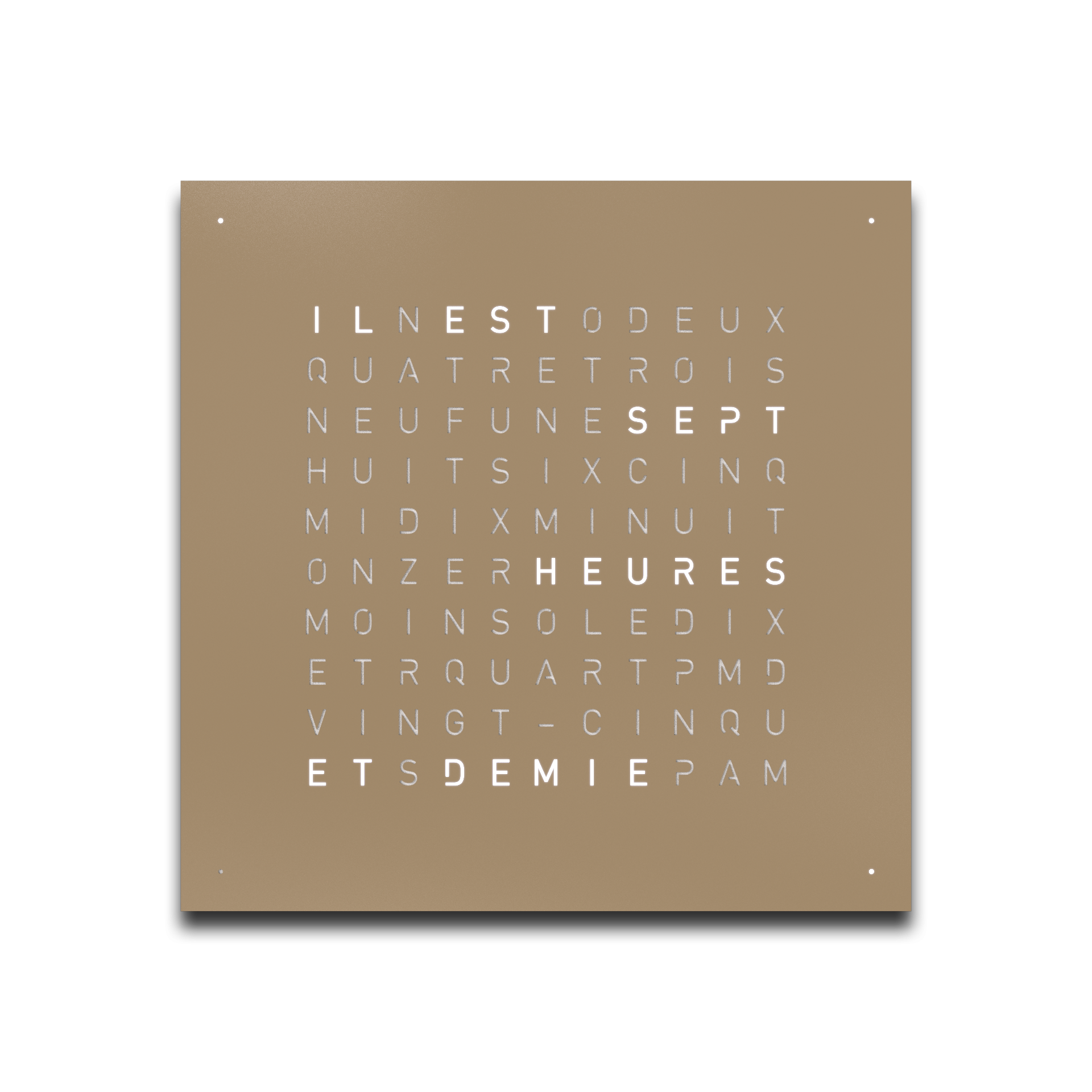 Frontcover für Earth 45 Wanduhr / Zeitobjekt Französisch QLOCKTWO