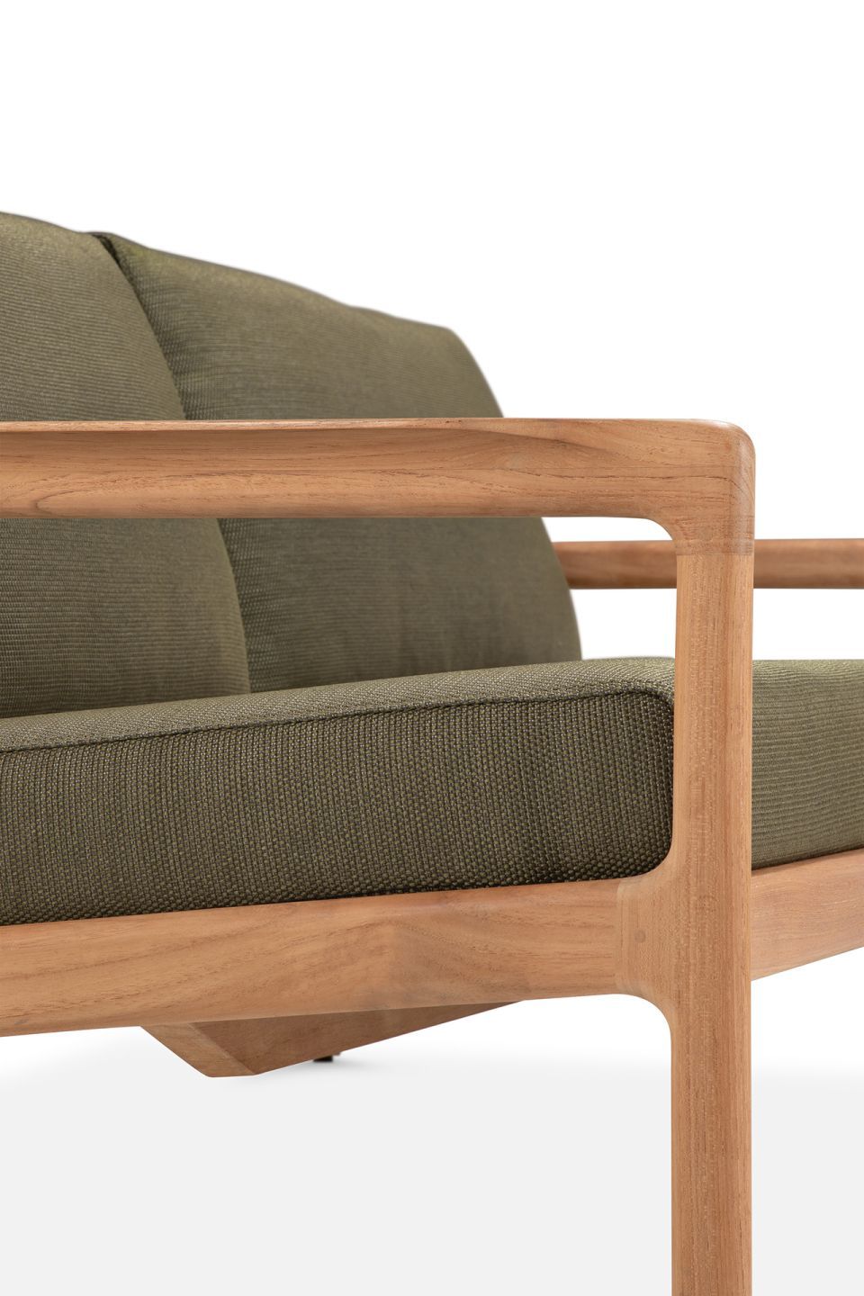 Jack Outdoor 2 Sitzer Sofa Teak grüner Stoff Ethnicraft