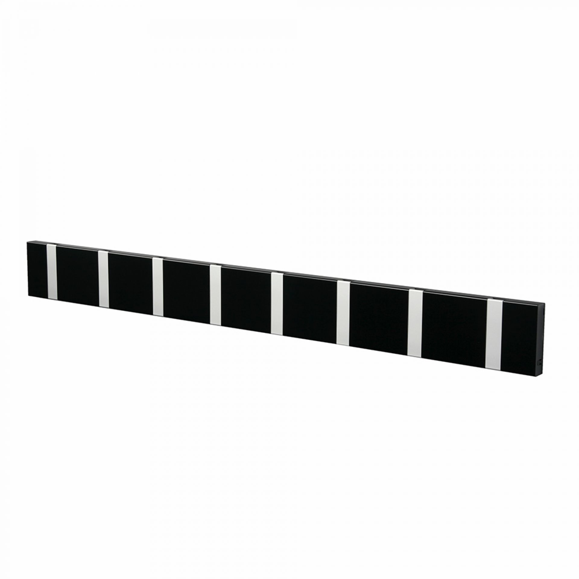 Knax Wandgarderobe waagrecht 8 Haken schwarz Loca