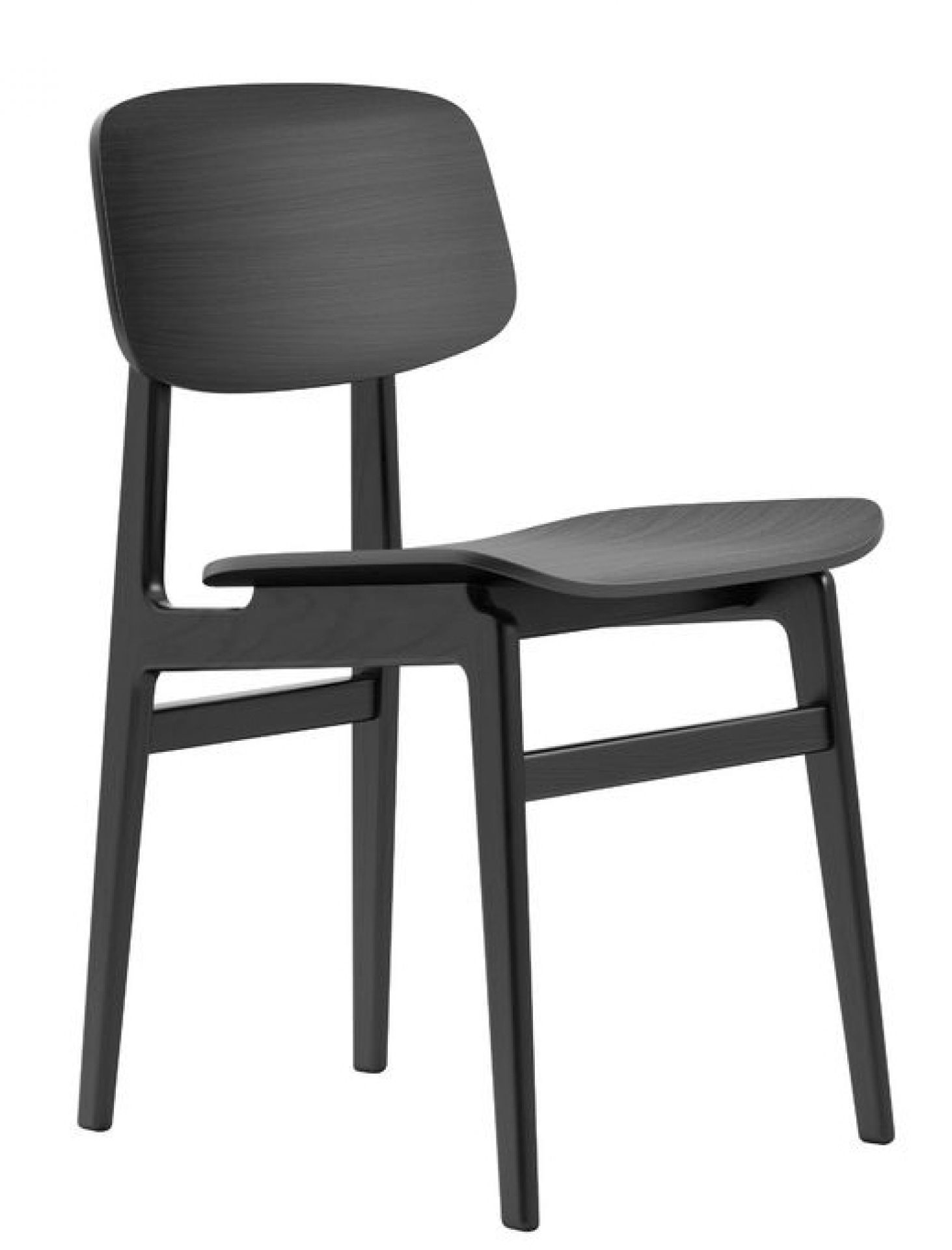 Schwarzer NY11 Dining Chair Stuhl von Norr11 aus Eiche, moderne Sitzgelegenheit für Esszimmer und Küche.