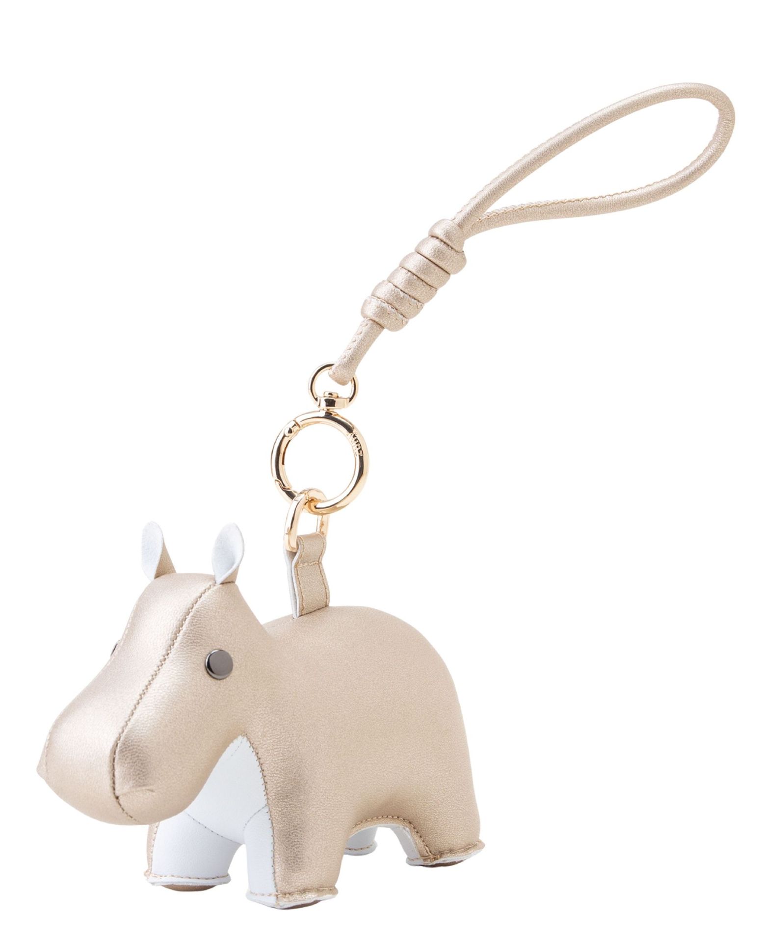 Bag Charm Taschenanhänger Hippo Gold/Weiß Züny