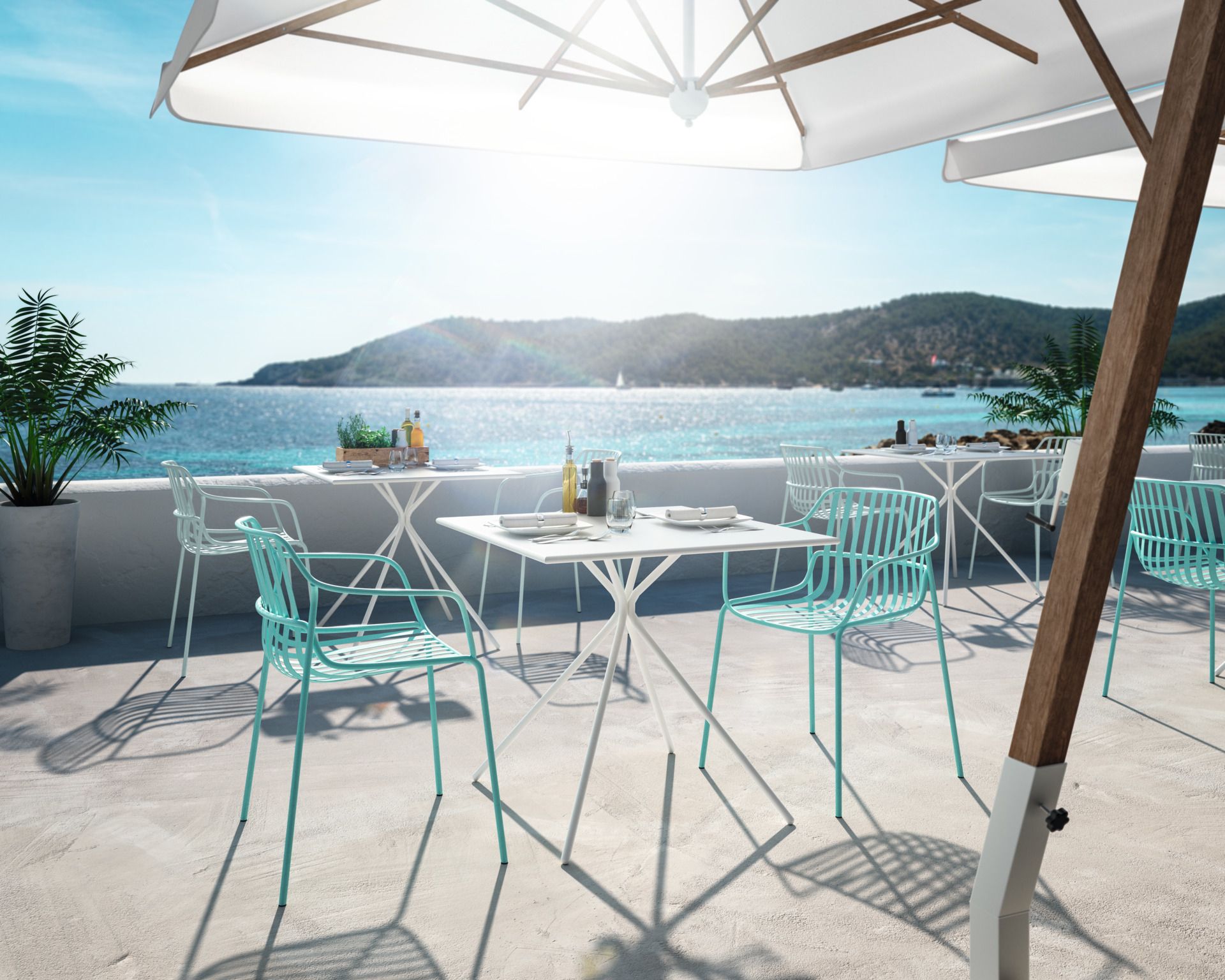 Crona Steel Bistrotisch Quadrat Outdoor Brunner