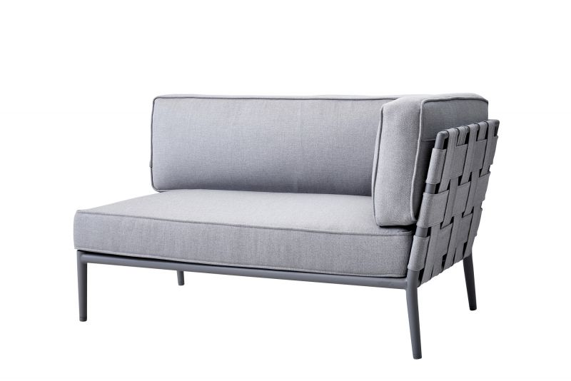 Conic AirTouch Outdoor 2-Sitzer Modulsofa links hellgrau Cane-Line