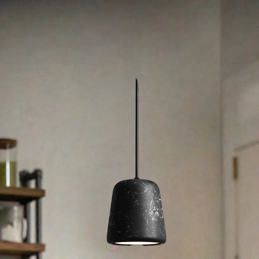 Material Pendant Pendelleuchte Marmor Schwarz New Works EINZELSTÜCK