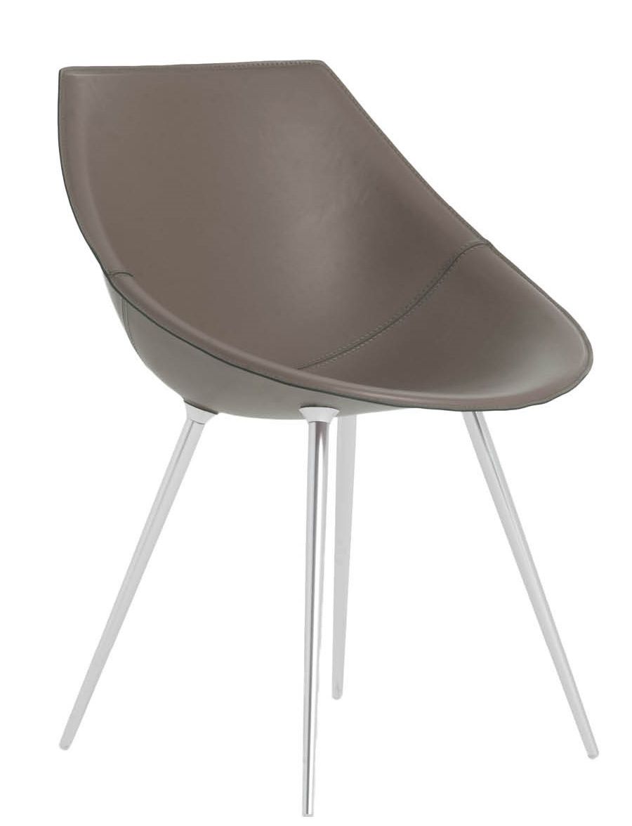 LAGO Armlehnstuhl mit Leder Driade Dunkel beige