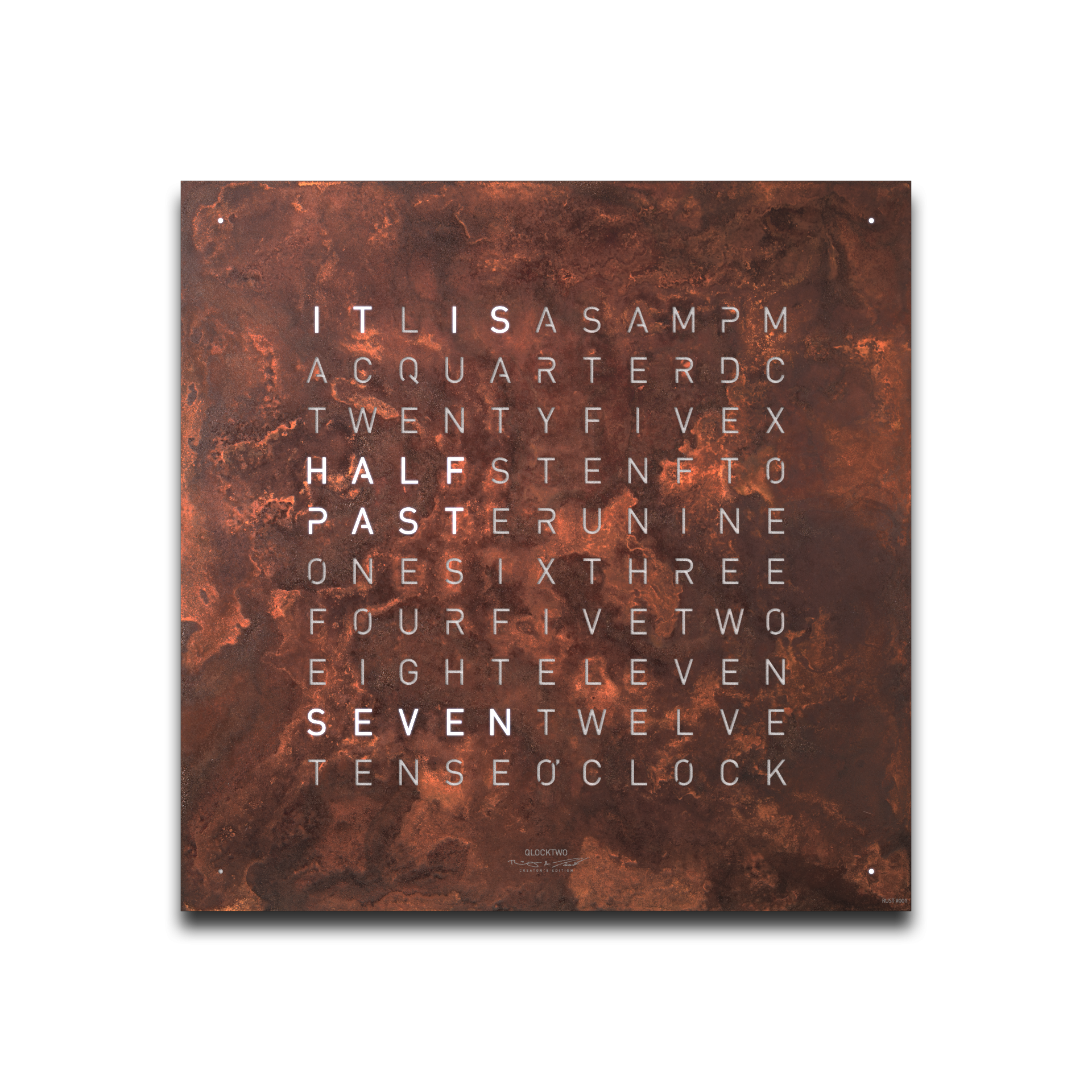 Frontcover für Earth 45 Wanduhr / Zeitobjekt Englisch QLOCKTWO