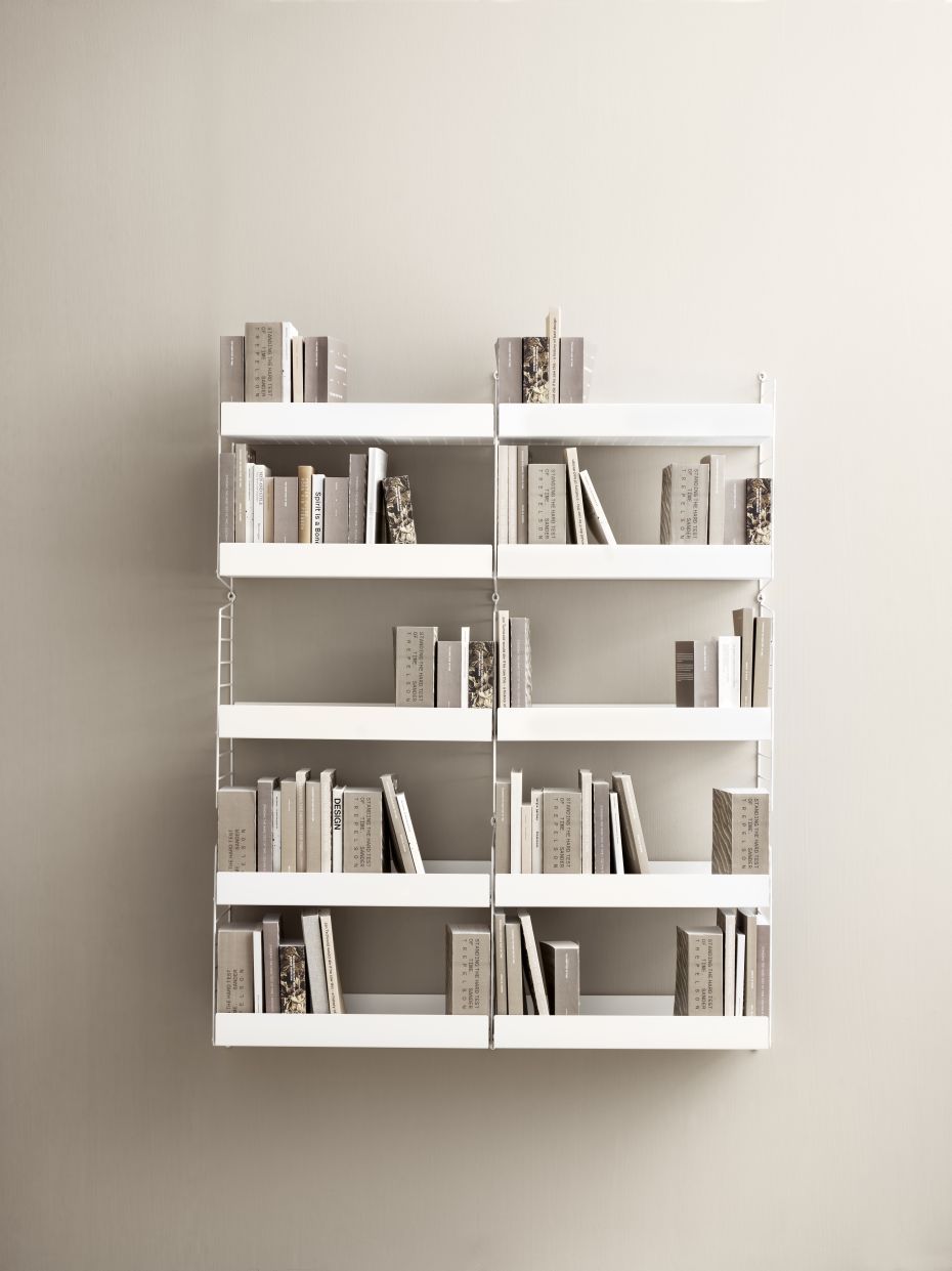 Einzelteil Regalboden aus Metall hohe Kante B 58 cm String Furniture    