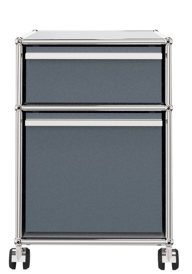 USM Haller Rollcontainer mit Hängeregistratur -mittelgrau