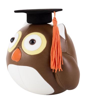 Buchstütze Owl / Eule mit Kappe Züny