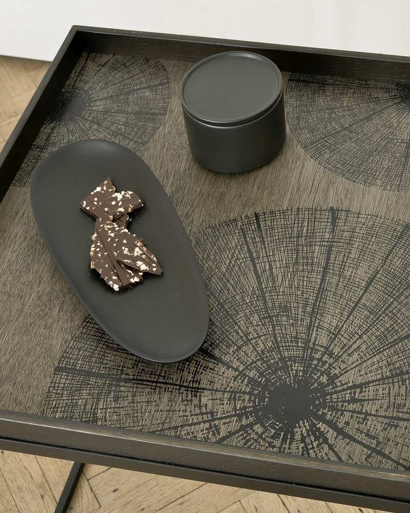 Tray Tablett für Quadratischer Couchtisch S Clear Mirror Ethnicraft EINZELSTÜCK