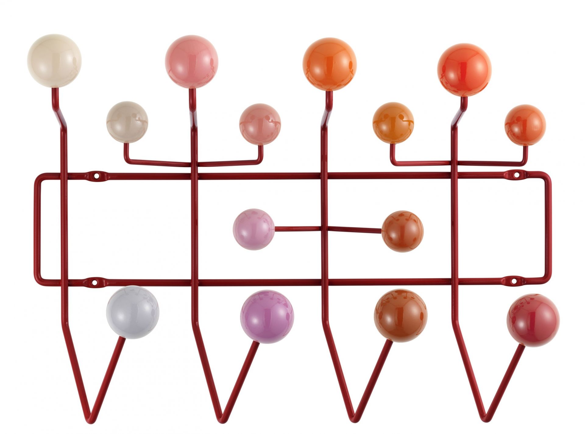 Eames Hang it all Garderobe rot Vitra