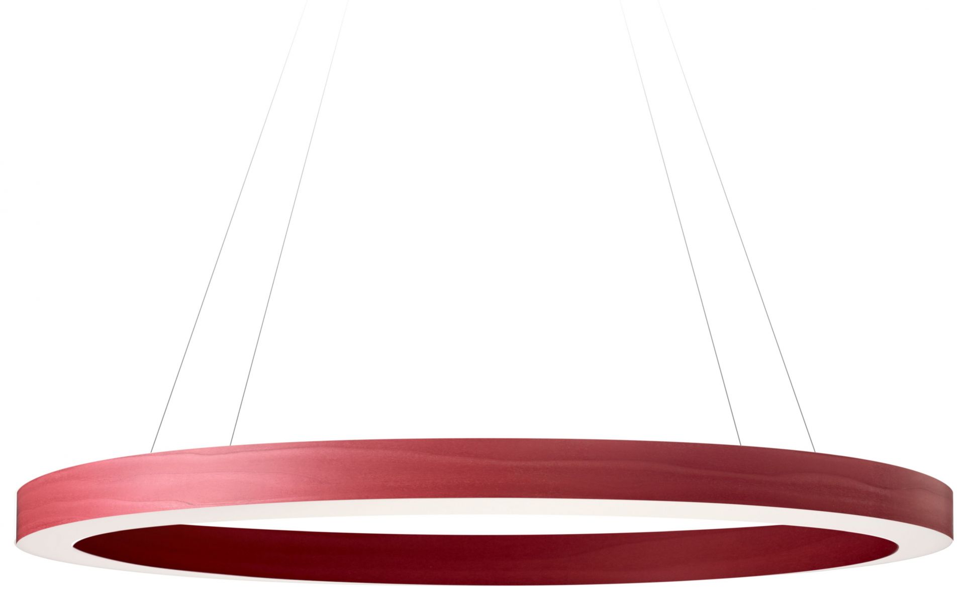 Rote Oh!-Line Pendelleuchte von LZF Lamps, modernes Design, runde Hängelampe für Wohnräume.