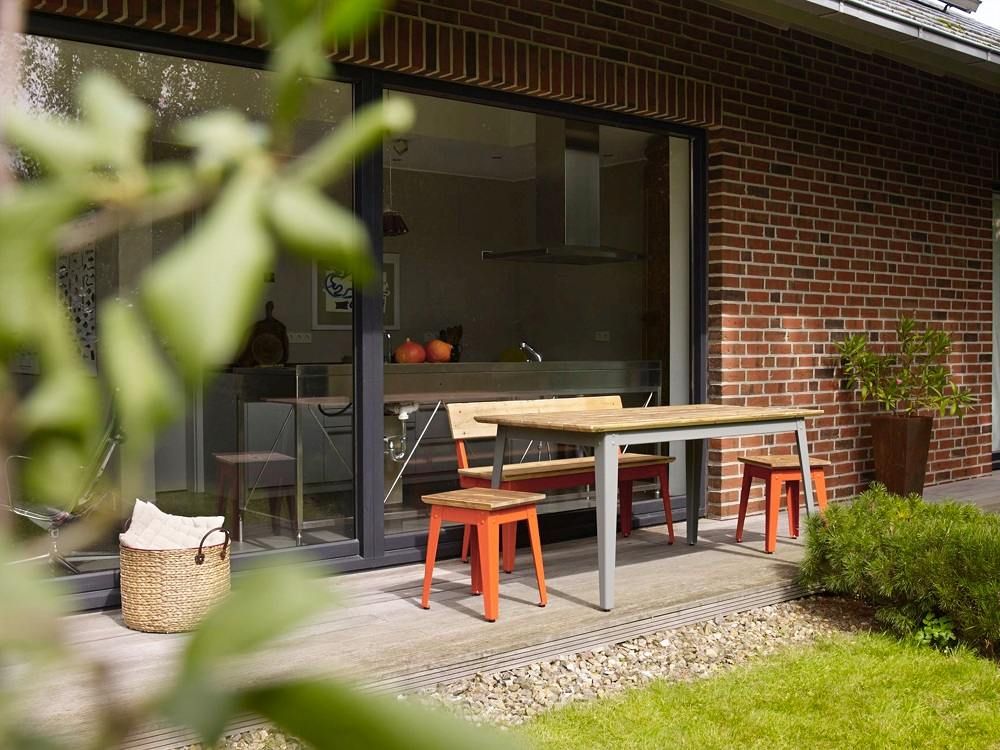 6Grad Outdoorhocker Jan Cray Lichtblau Bauholz roh