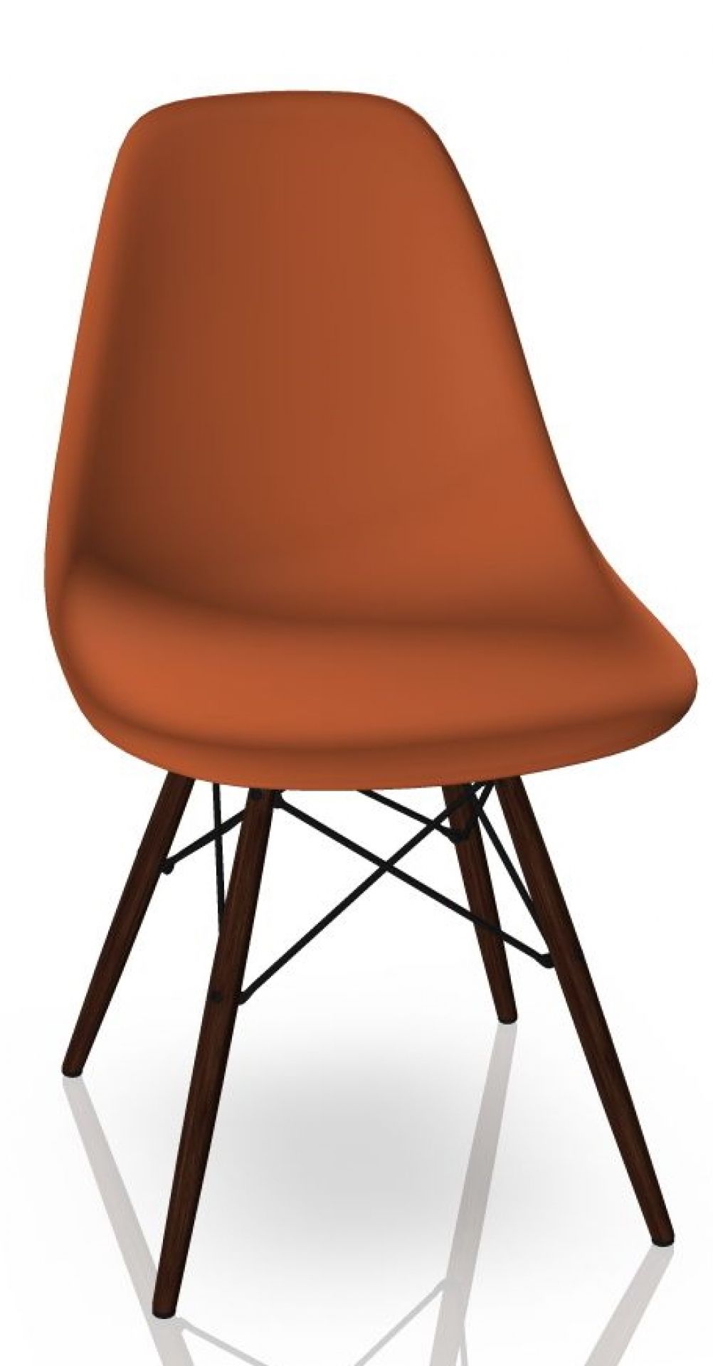 Eames Plastic Side Chair DSW Stuhl Vitra Ahorn dunkel-Rostorange