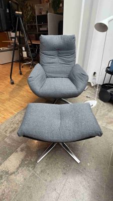 Cordia Lounge Sessel niedrig mit Ottoman 9130 STOFF / 285 LEDER Cor AUSSTELLUNGSSTÜCK