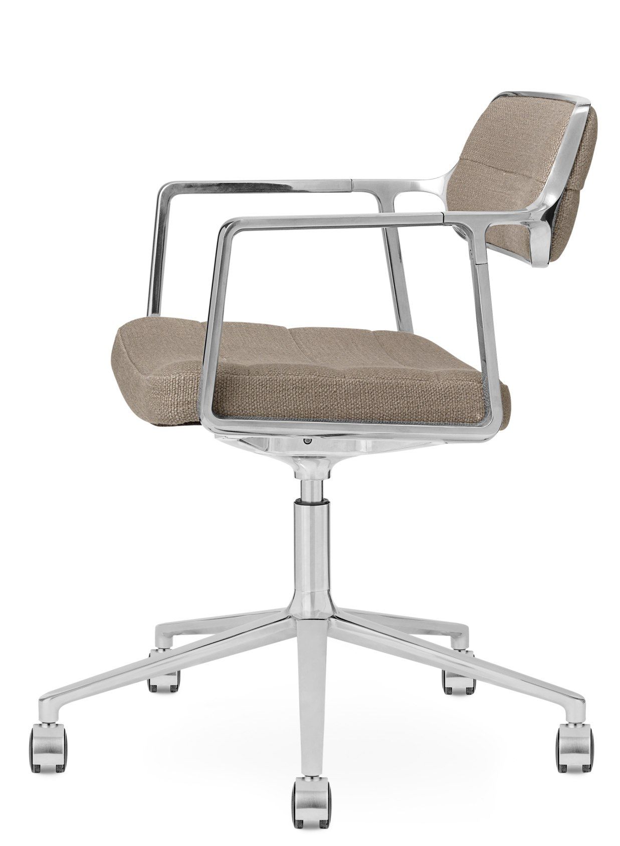 Vipp 453 / Vipp453 Drehstuhl Swivel Chair DARK SAND TEXTIL / POLIERTER ALURAHMEN MIT ROLLEN Vipp EINZELSTÜCK