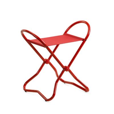 Roter Klapphocker: Chicago Hocker mit Textilsitzfläche, ideal als flexibler Sitzplatz für Zuhause.