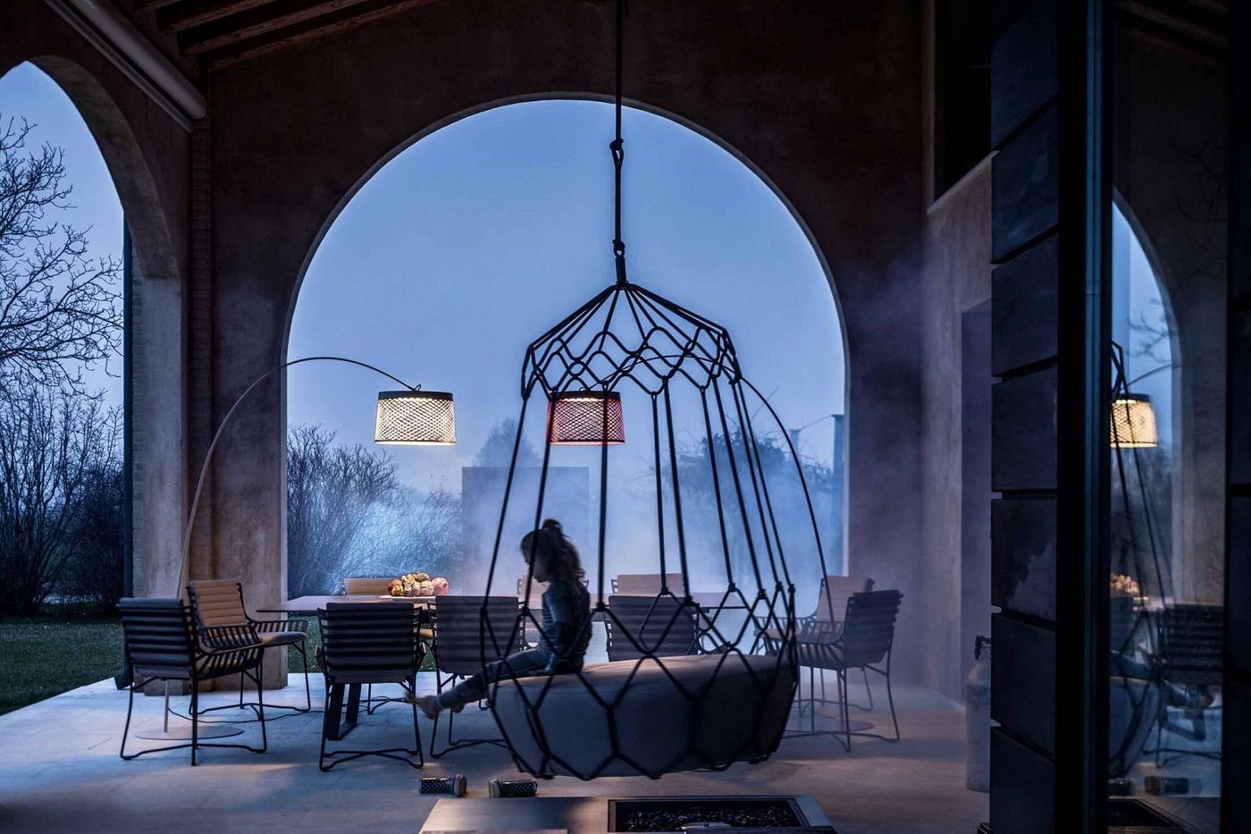 Twiggy Grid Stehleuchte kaminrot Foscarini